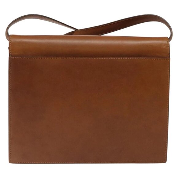 CELINE Circle Shoulder Bag Leather Brown Gold Auth - Picture 4 of 14